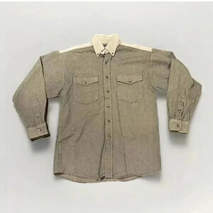 Panhandle Slim Men’s Western‎ Brown Tan Long sleeve Button Down 15.5 34